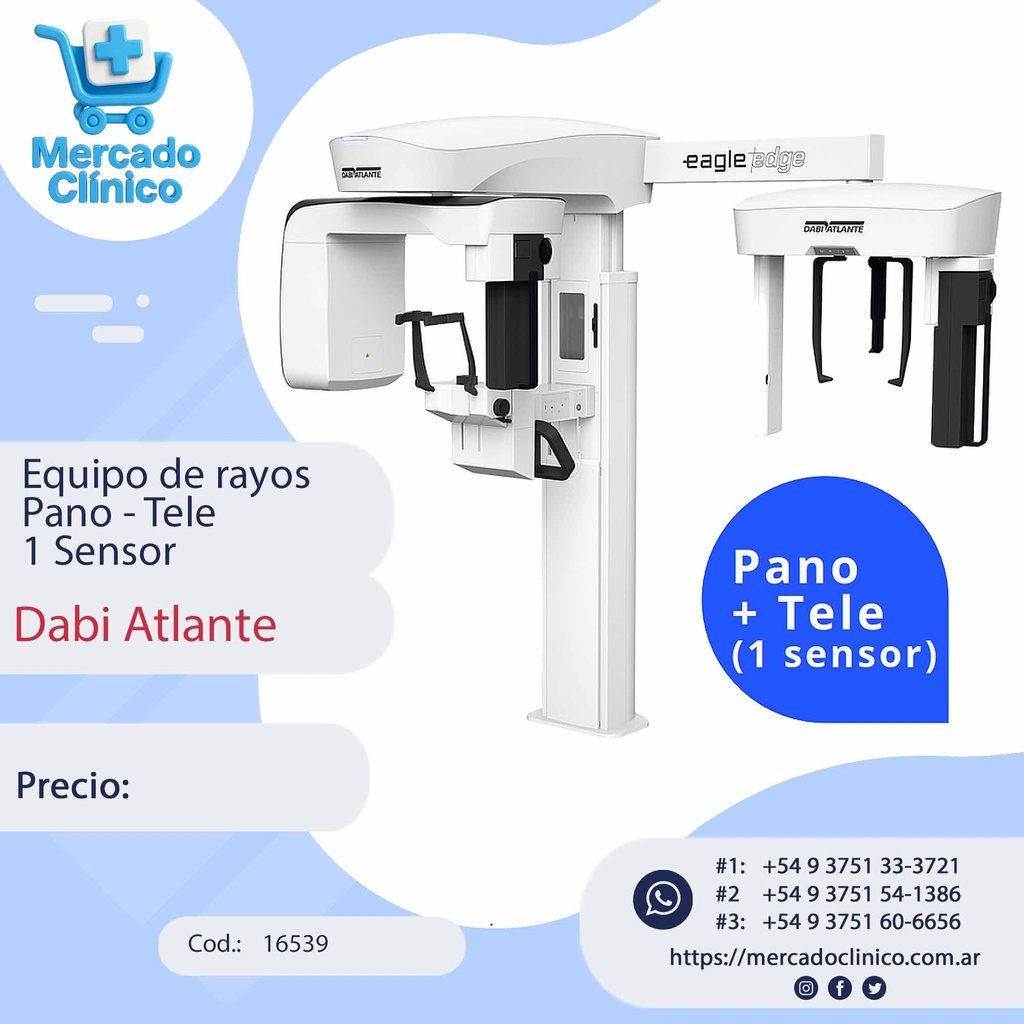 Equipo de rayos Pano - Tele 1 Sensor - Dabi Atlante