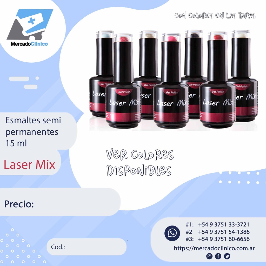 Esmaltes semipermanentes - 15ml  - LASER MIX