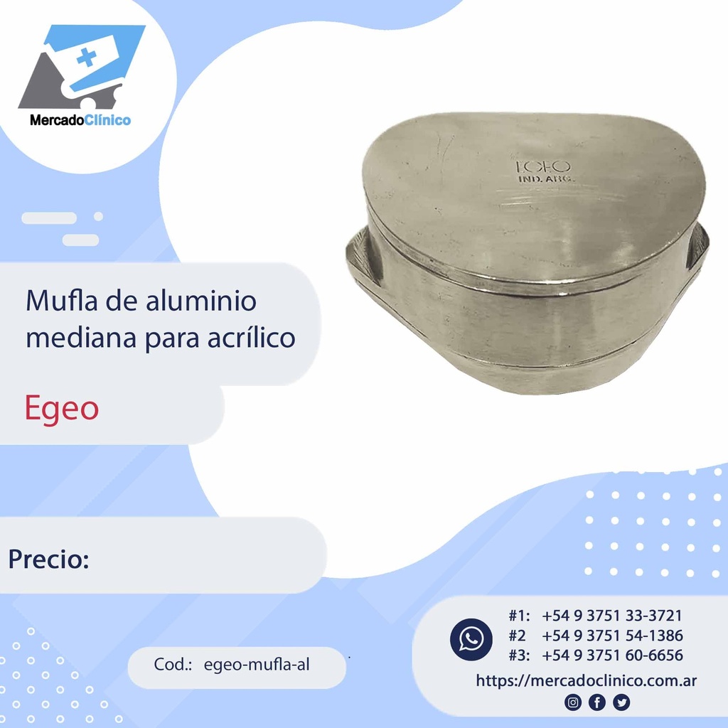 Mufla  de aluminio mediana para acrilio - Egeo