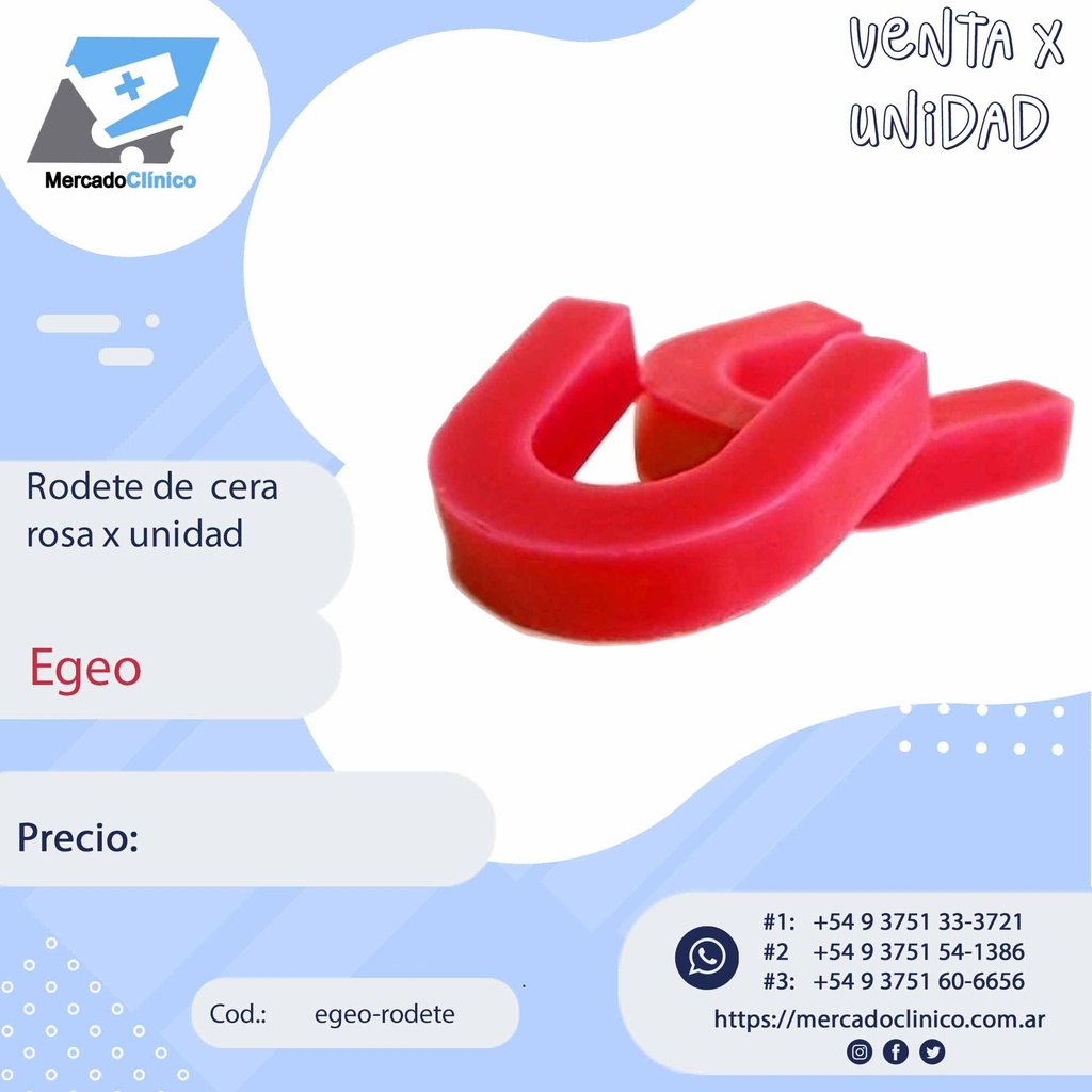 Rodete de cera rosa x unidad - Egeo