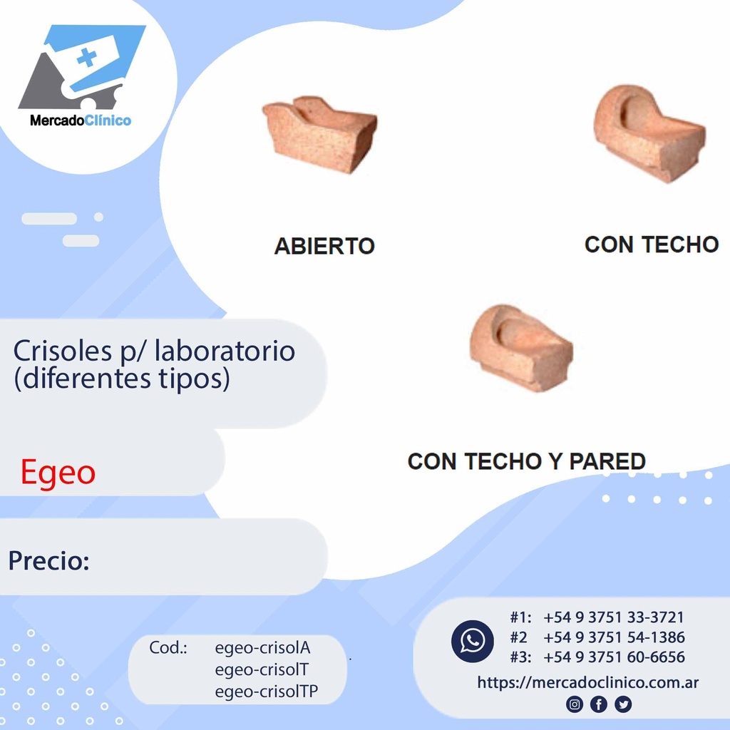 Crisol para Laboratorio X 10 Unidades- Egeo