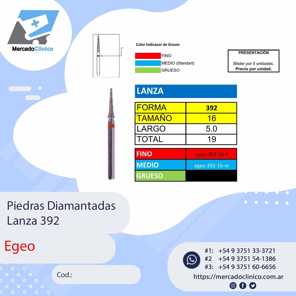 Piedras Diamantadas Lanza 392 - Egeo /  Smdent