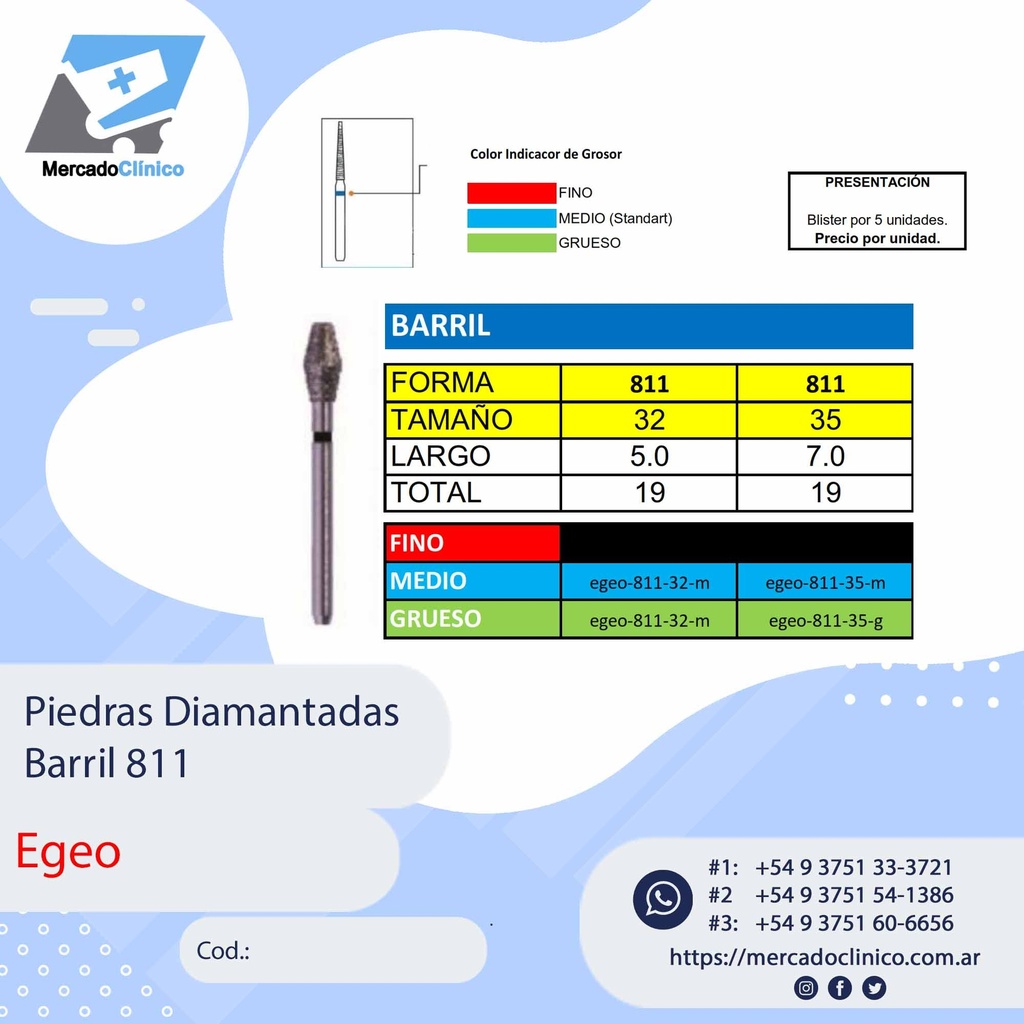 Piedras Diamantadas Barril 811 - Egeo /  Smdent