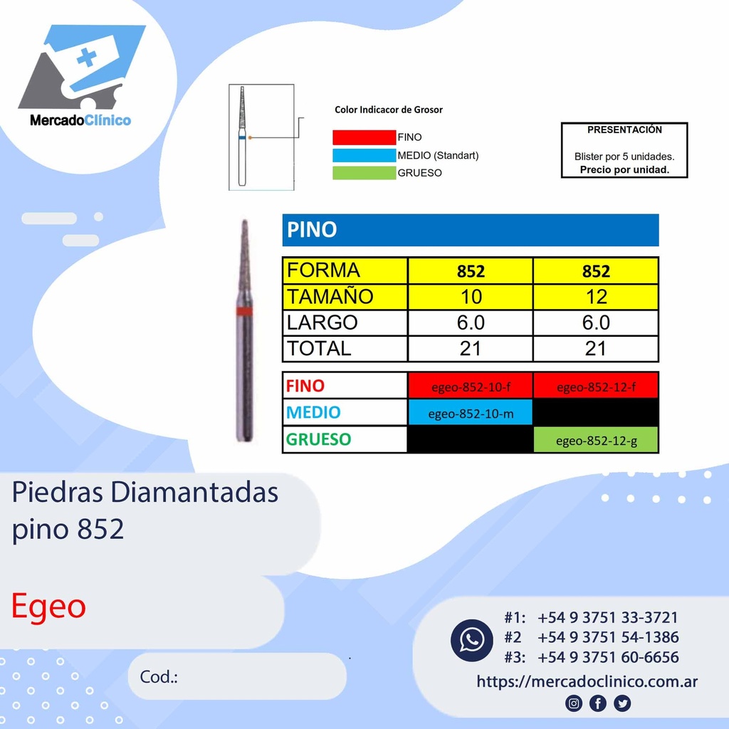 Piedras Diamantadas Pino 852 - Egeo /  Smdent