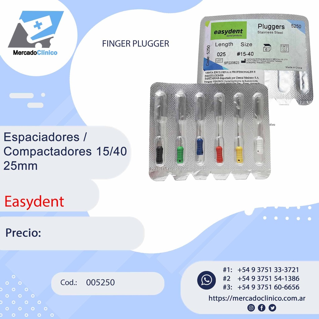 Espaciadores / Compactadores 15/40 -25 mm - Easydent