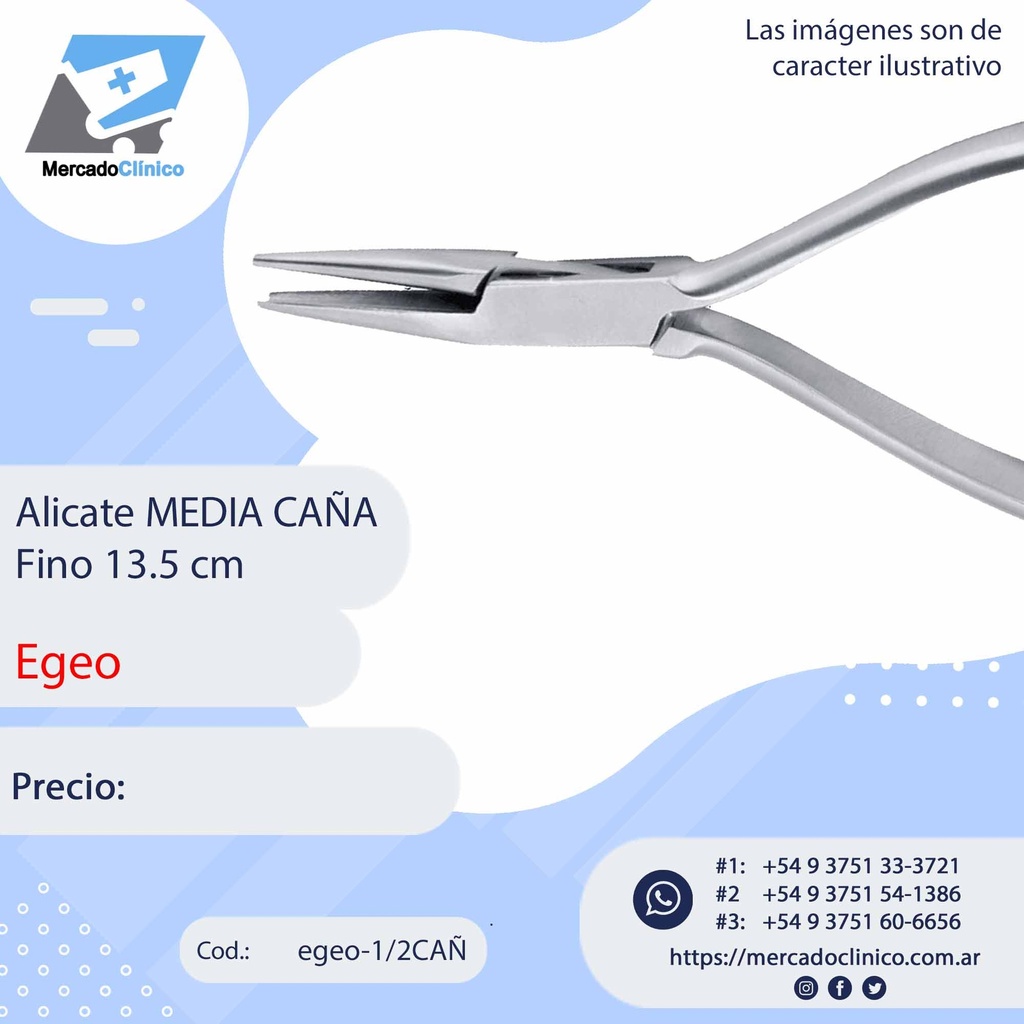 Alicate MEDIA CAÑA fino 13.5cm - Egeo