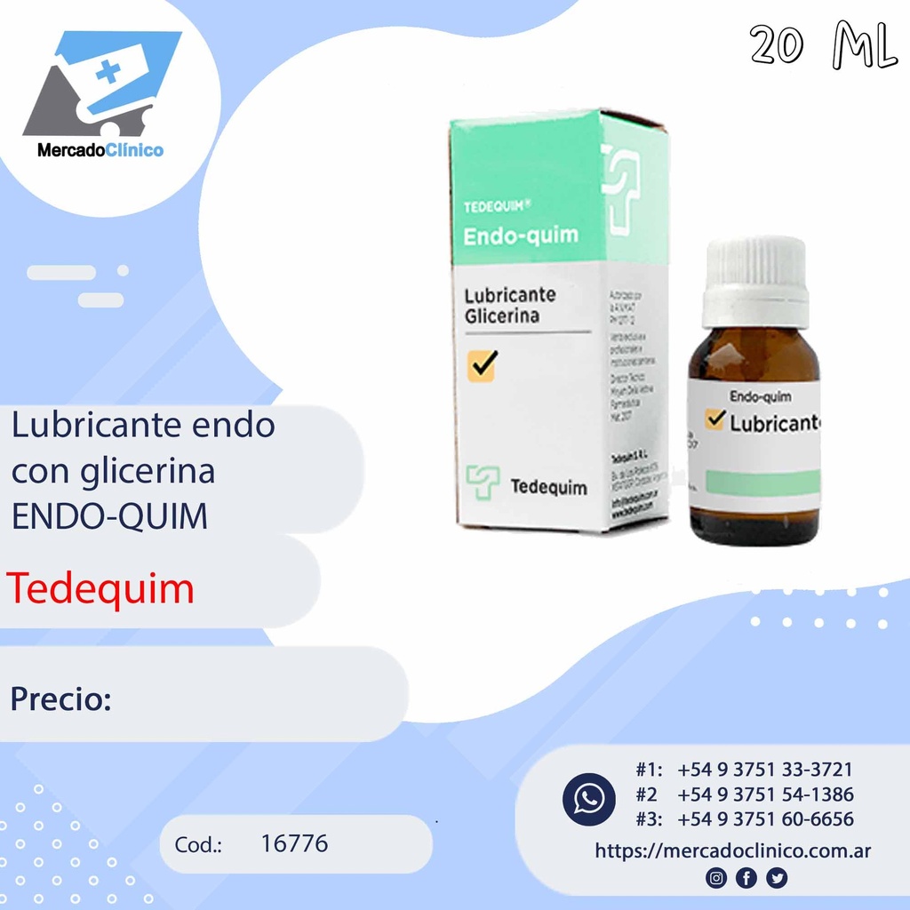 Lubricante endo con glicerina ENDO-QUIM - TEDEQUIM