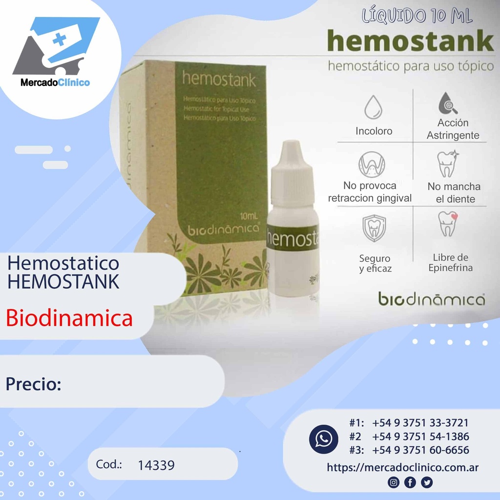 LIQUIDO 10 ML HEMOSTANK - BIODINAMICA