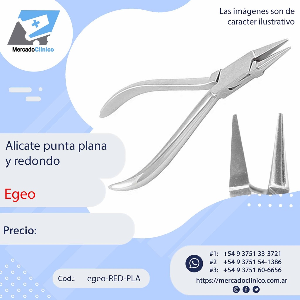 Alicate punta plana y redondo - Egeo