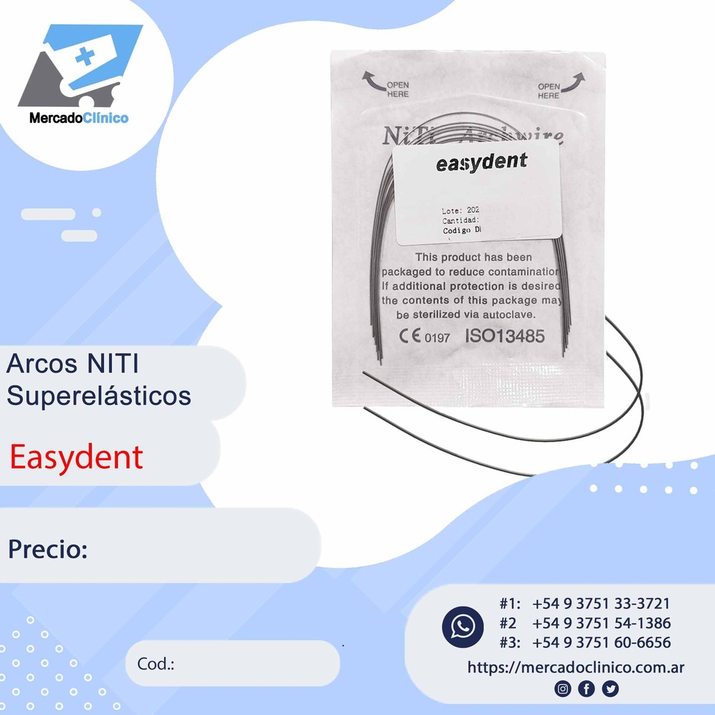 Arcos NITI superlásticos - Redondos - Easydent