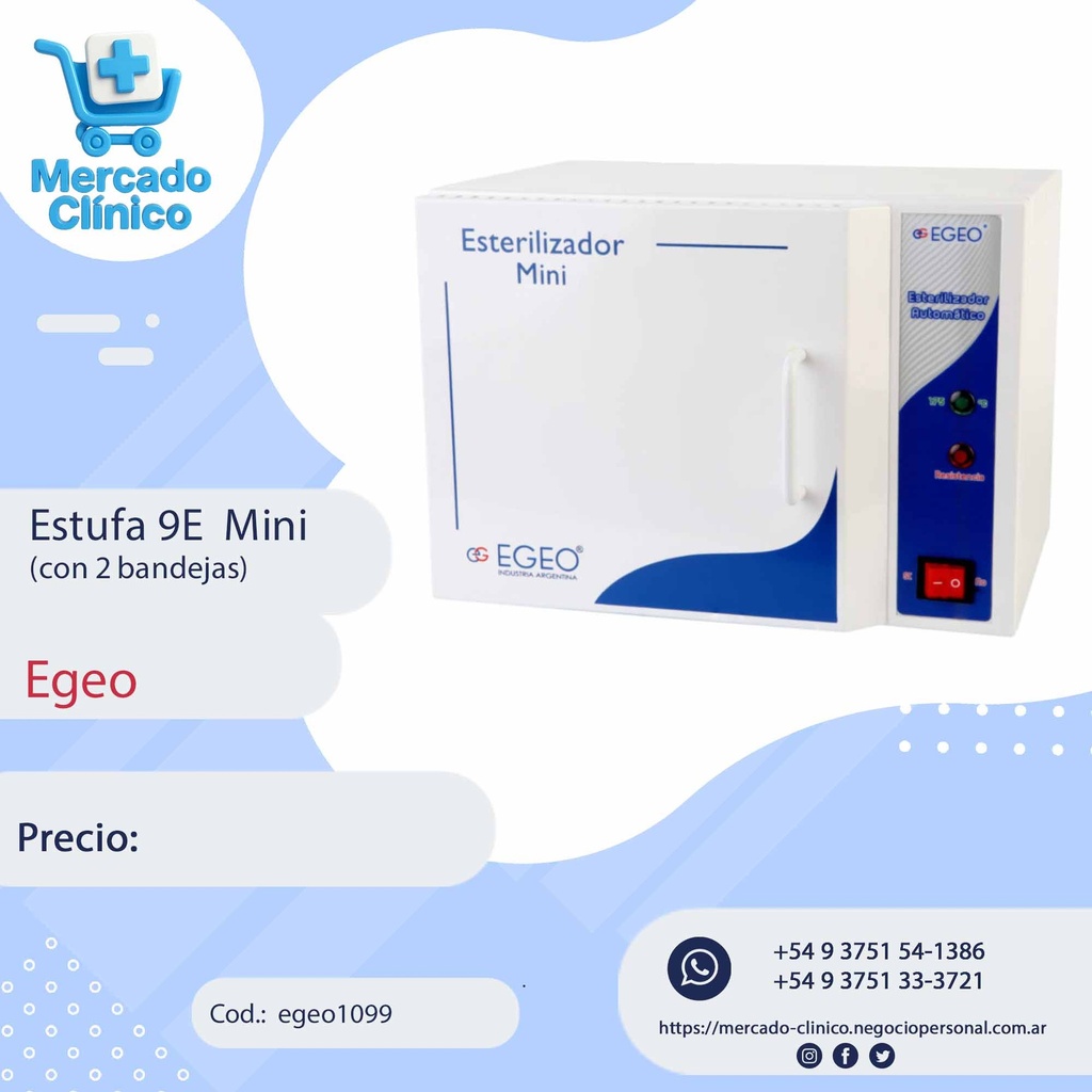 Estufa 9E Mini  - Esterilización por Calor - Egeo