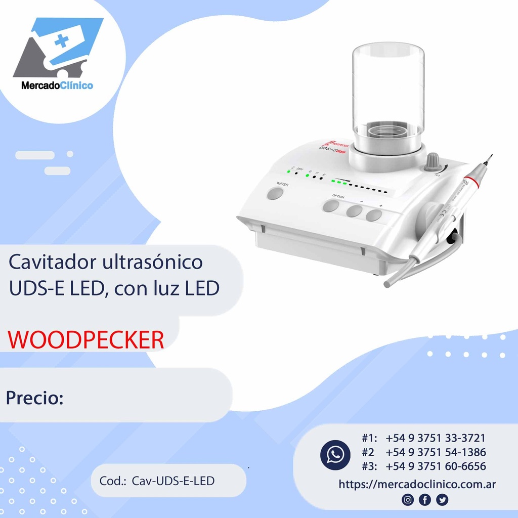 Cavitador ultrasónico UDS-E LED, con luz LED - WOODPECKER 