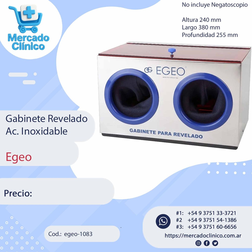 Gabinete de Revelado - Acero Inoxidable - Egeo
