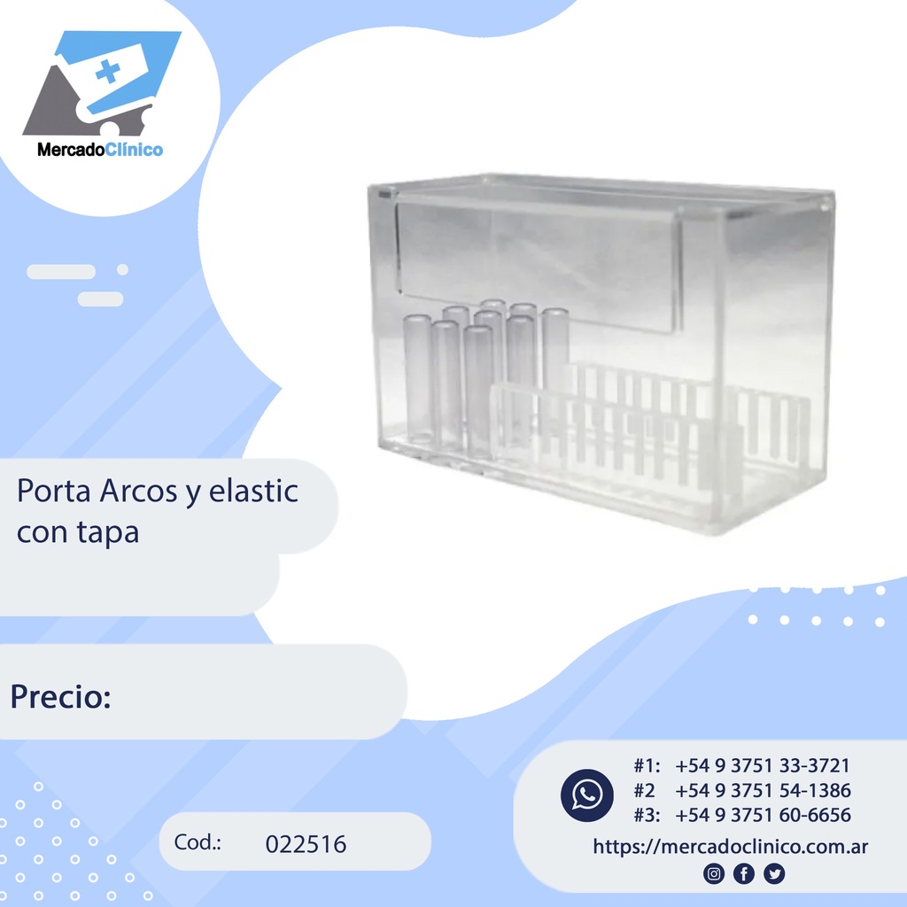 Organizador / Porta arcos y elásticos en bastones con tapa de acrilico