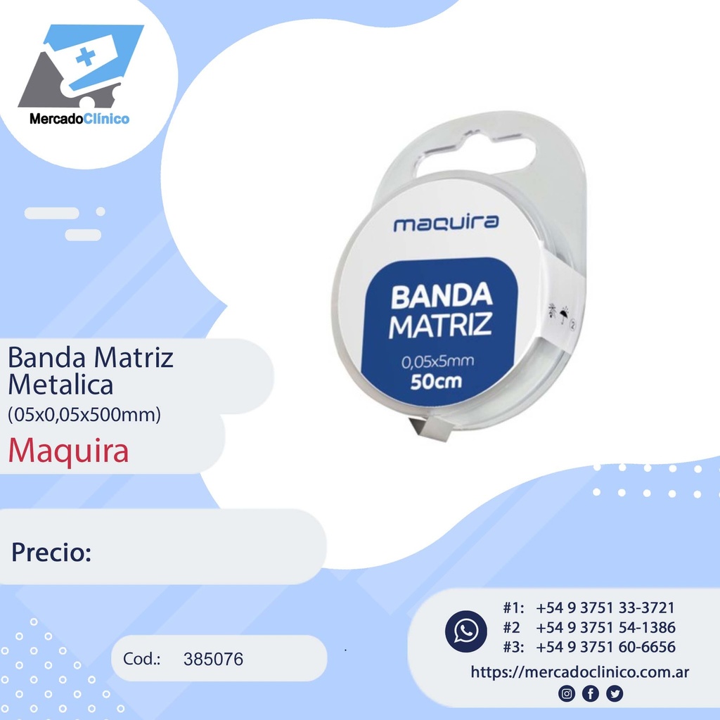 Banda Matriz metálica - 05x0,05x500mm - 14450 - Maquira
