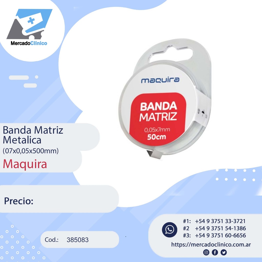 Banda Matriz metálica - 07x0,05x500mm - Maquira