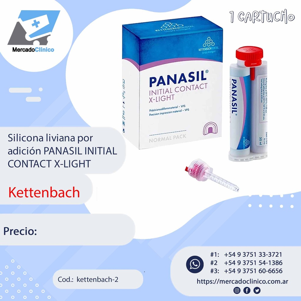 Silicona liviana por adición PANASIL INITIAL CONTACT X-LIGHT - Kettenbach