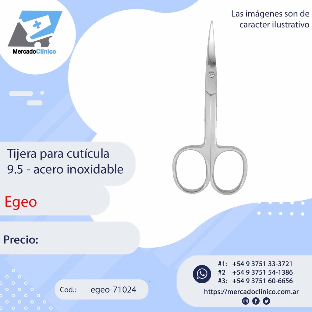 Tijera para cutícula 9.5 - Egeo