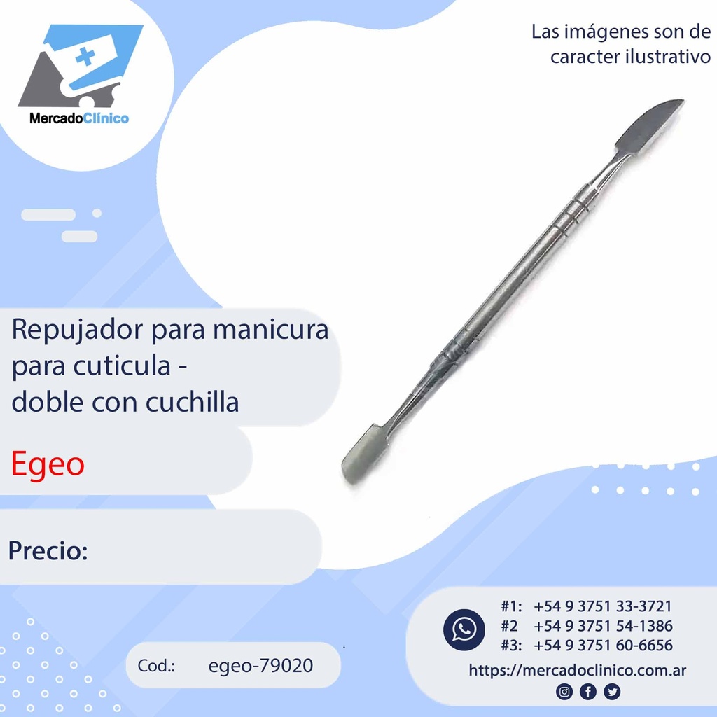 Repujador para manicura para cutícula - Cod 16- Egeo