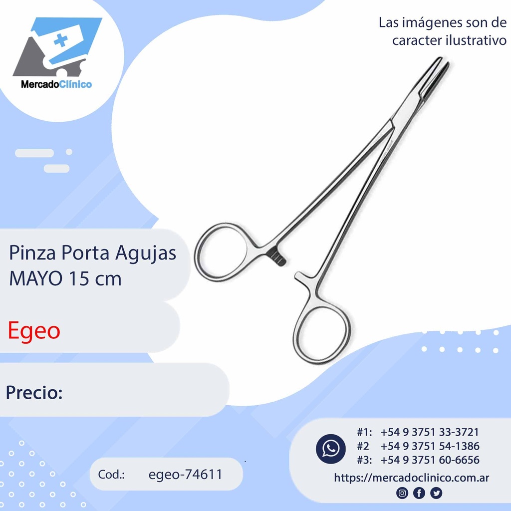 Pinza Porta Agujas MAYO 15 cm - EGEO