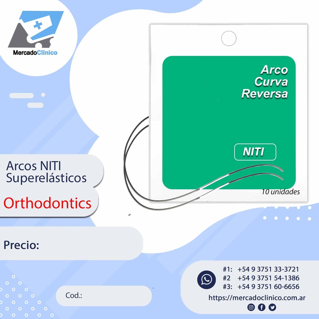 Arco Niti - Curva Reversa - Orthodontics