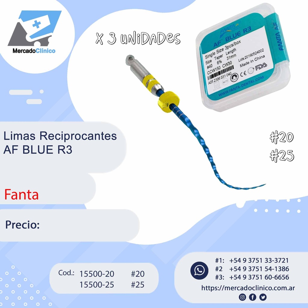 Limas reciprocantes AF BLUE R3 - Fanta