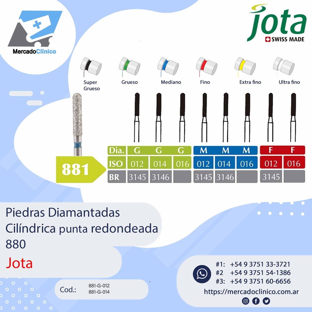 Piedras diamantadas- Torpedo cilíndrica  -  881 - x unidad - Jota