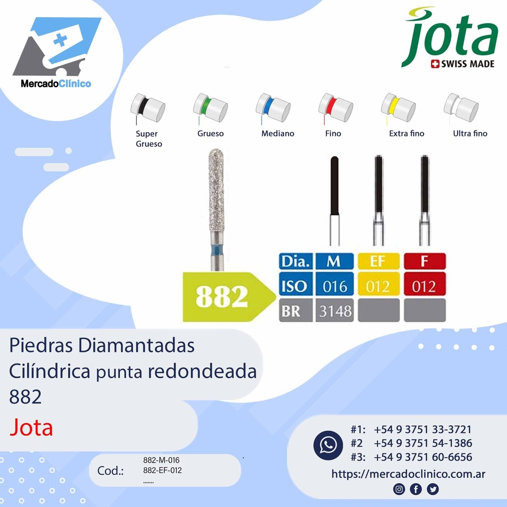 Piedras diamantadas- Torpedo cilíndrica  -  882 - x unidad - Jota