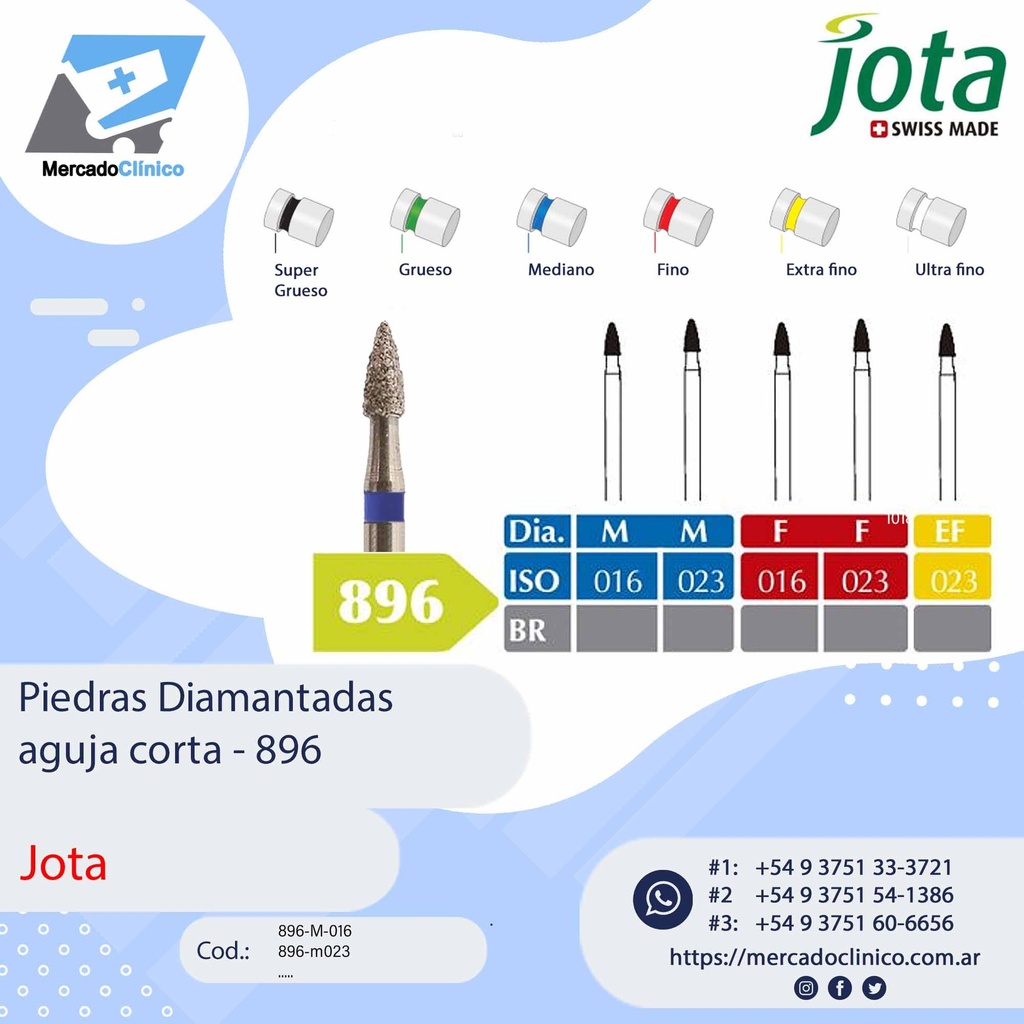 Piedras diamantadas- Bala -  896 - x unidad - Jota