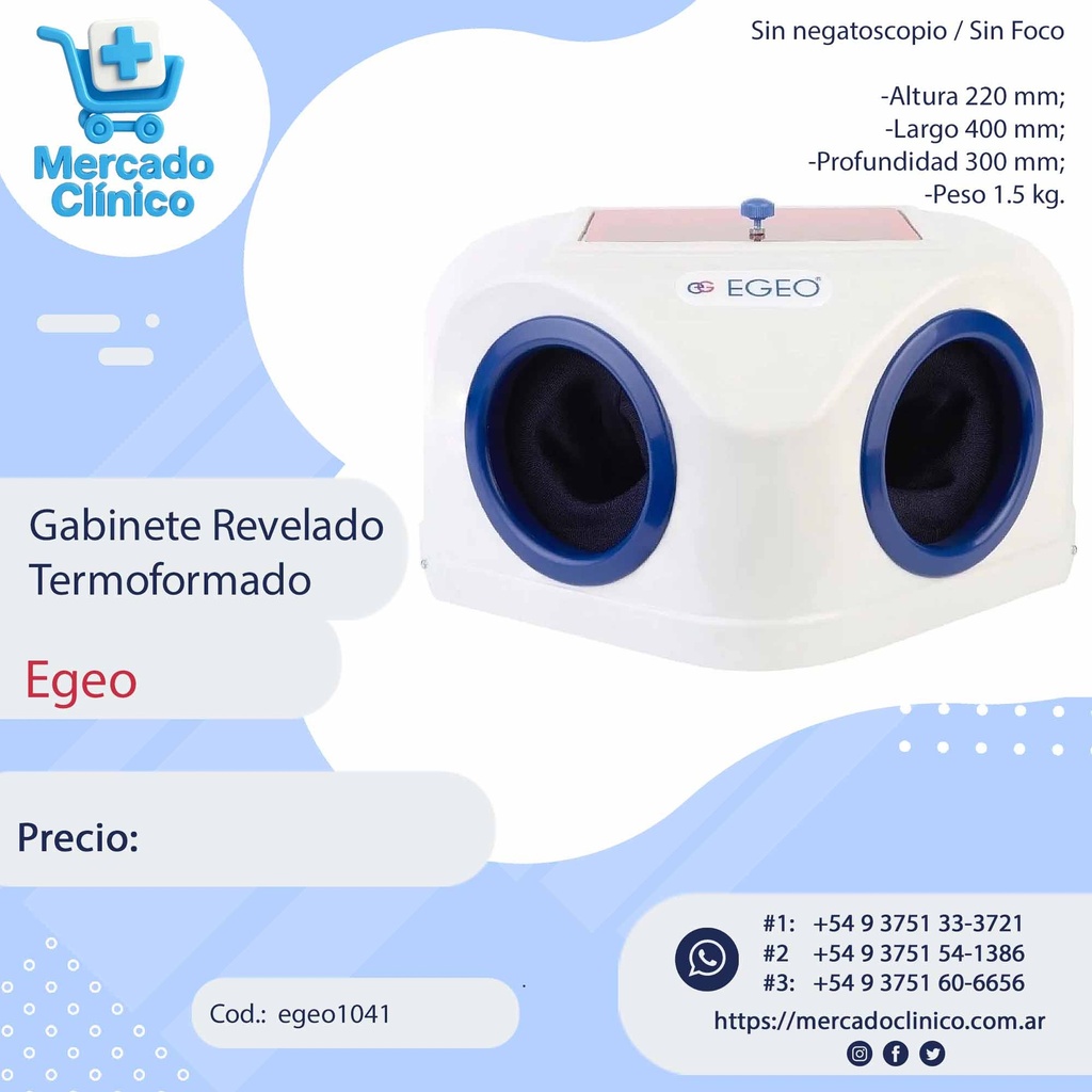 Gabinete de Revelado - Manga cajon - Termoformado - Egeo
