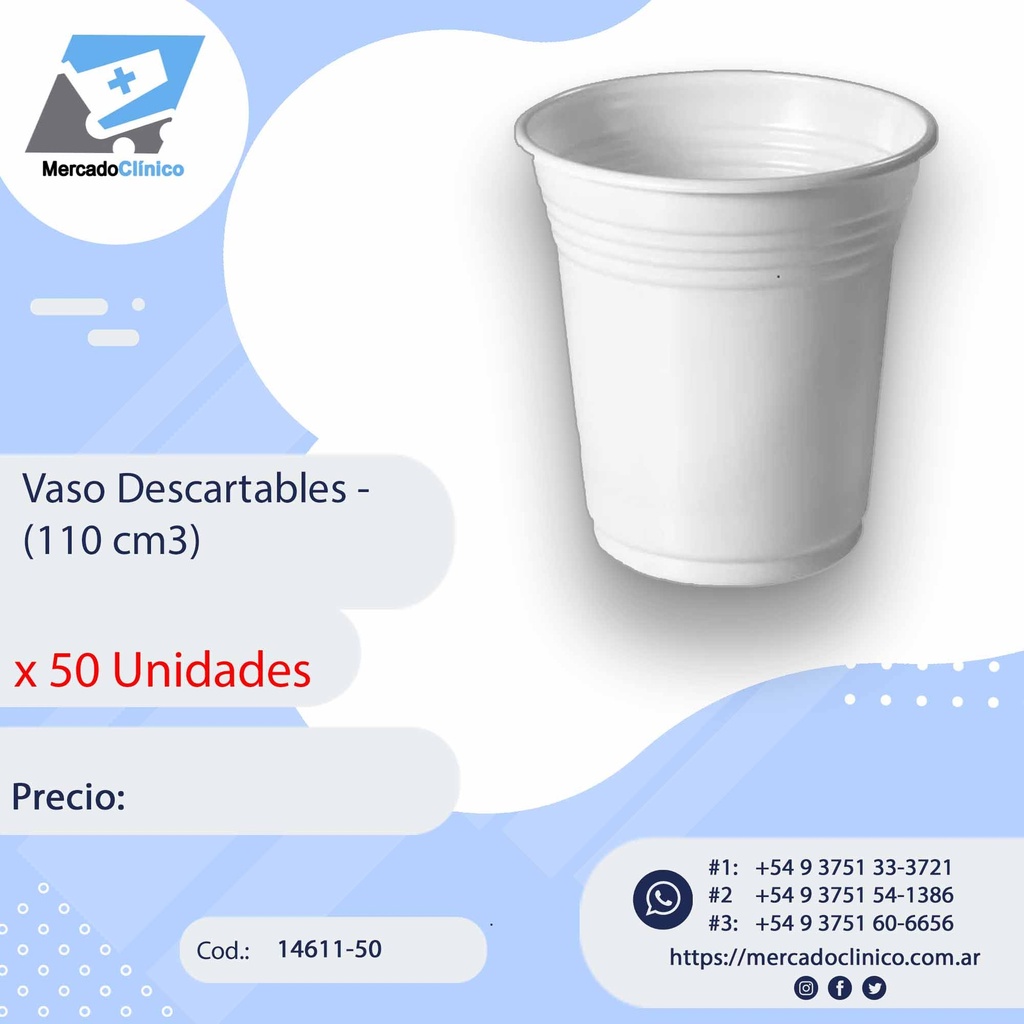 Vasos  Descartables 110cc - 50 Unidades