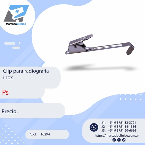 [16294] Clips para radiografía inox - Ps
