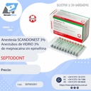 Anestesia SCANDONEST 3% Anestubos de VIDRIO 3% de mepivacaina sin epinefrina - Septodont
