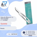Hoja de Bisturi # 15 - descartable - x 1 unidad - Euromix