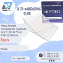 Placas flexible miorrelajante / protector bucal -  transparente Cuadrada 5x5" (127x127mm) - 0.08" (2.00mm) - 12 un - Egeo