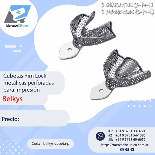 [Belkys-cubeta-p] Cubetas Rim Lock - metálicas perforadas para impresión - Belkys