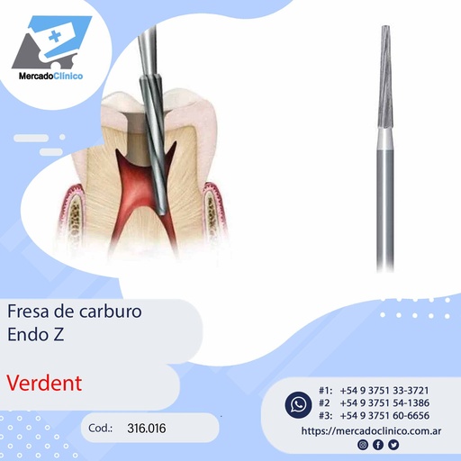 [316.016] Fresa de carburo Endo Z - VERDENT
