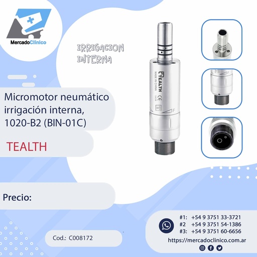 [C008172] Micromotor neumático irrigación interna, 1020-B2 (BIN-01C) - Tealth