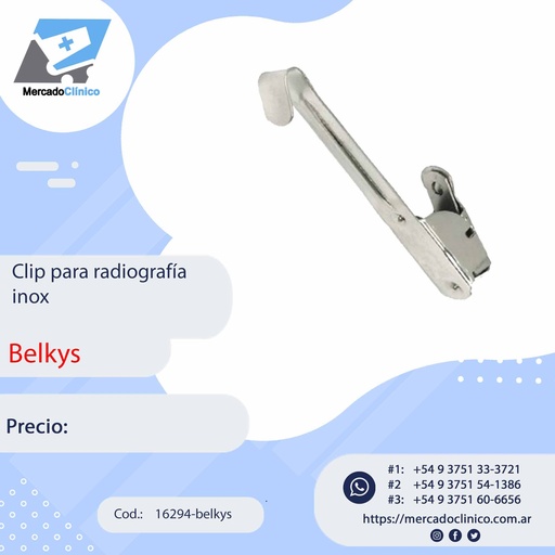 [16294-belkys] Clips para radiografía inox - Belkys