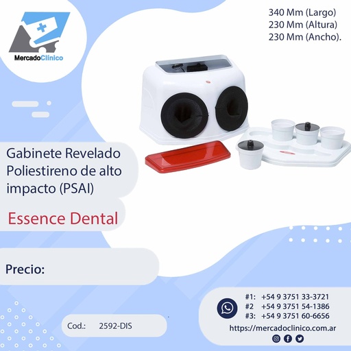 [2592-DIS] Gabinete de Revelado - Manga cajon - Termoformado - PSAI - Essence Dental