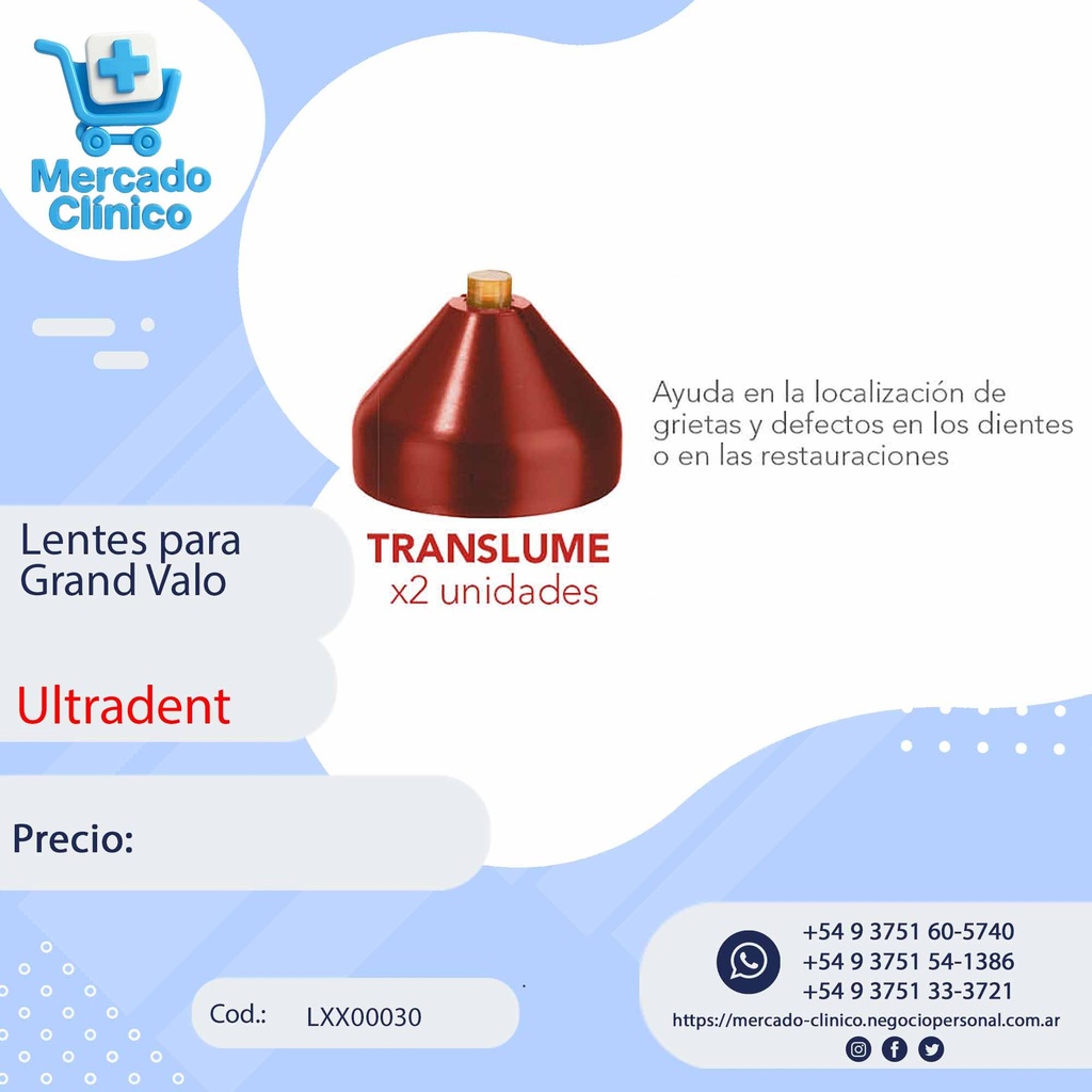 Lentes para Grand Valo - Translume - Ultradent | Mercado Clinico AR
