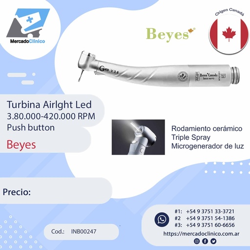 [INB00247] Turbina Airlght Led 3.80.000-420.000 RPM Push button - Beyes