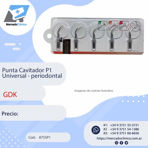 [8755P1] Punta Cavitador P1 Universal - periodontal - GDK