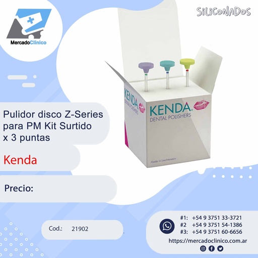 [21902] Pulidor disco Z-Series  para PM Kit Surtido  x 3 puntas - Kenda