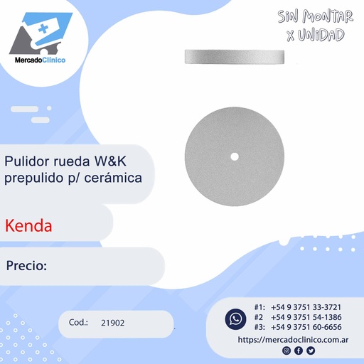 [21915] Pulidor rueda W&K prepulido p/ cerámica - Kenda