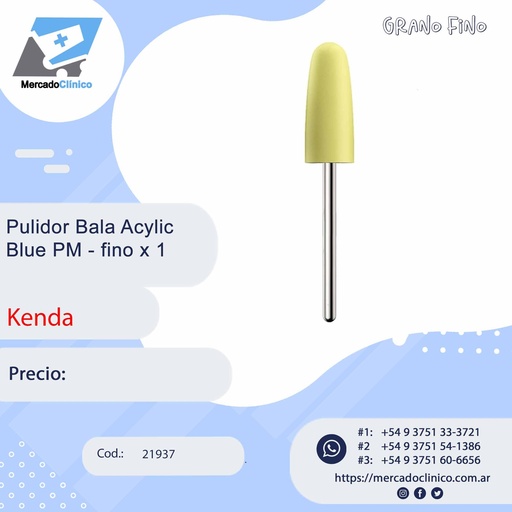 [21937] Pulidor Bala Acylic  Blue PM - fino x 1 - Kenda