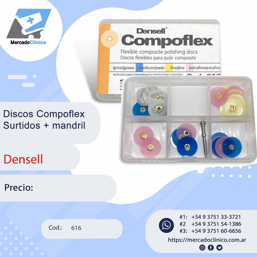 [616] Discos Compoflex 40 discos Surtidos + mandril - Densell