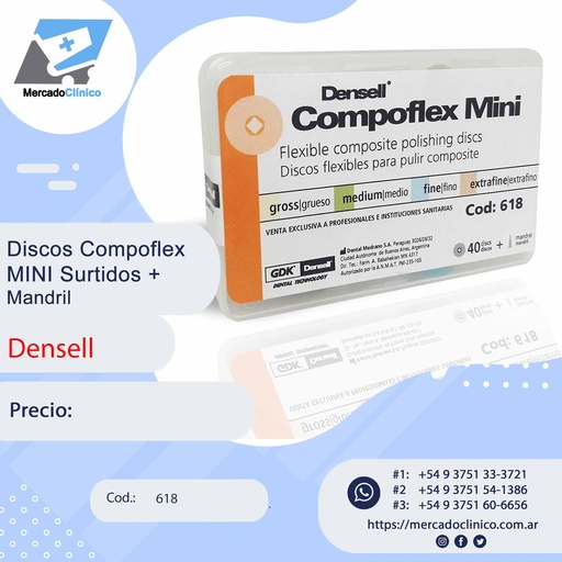 [618] Discos Compoflex MINI - 40 discos Surtidos + con mandril - Densell
