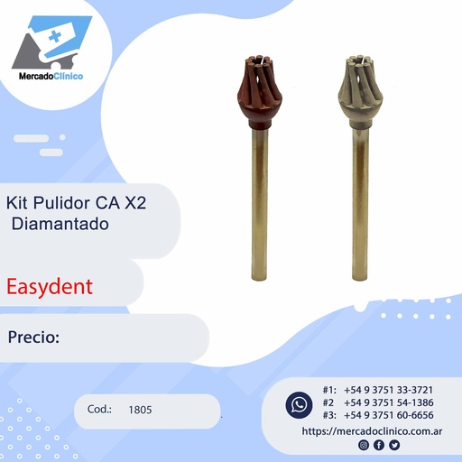 [1805] Kit pulidor CA X2 Diamantado - Easydent