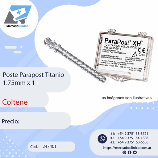 [24740T] Poste / perno - Parapost Titanio 1.75mm x 1 - Coltene